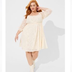 Torrid mini clip floral square neck tiered dress